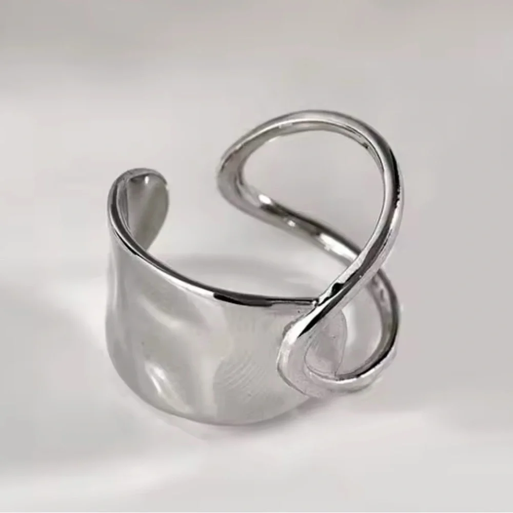 NEW Large 925 Sterling Silver Band Ring, Adjustable
